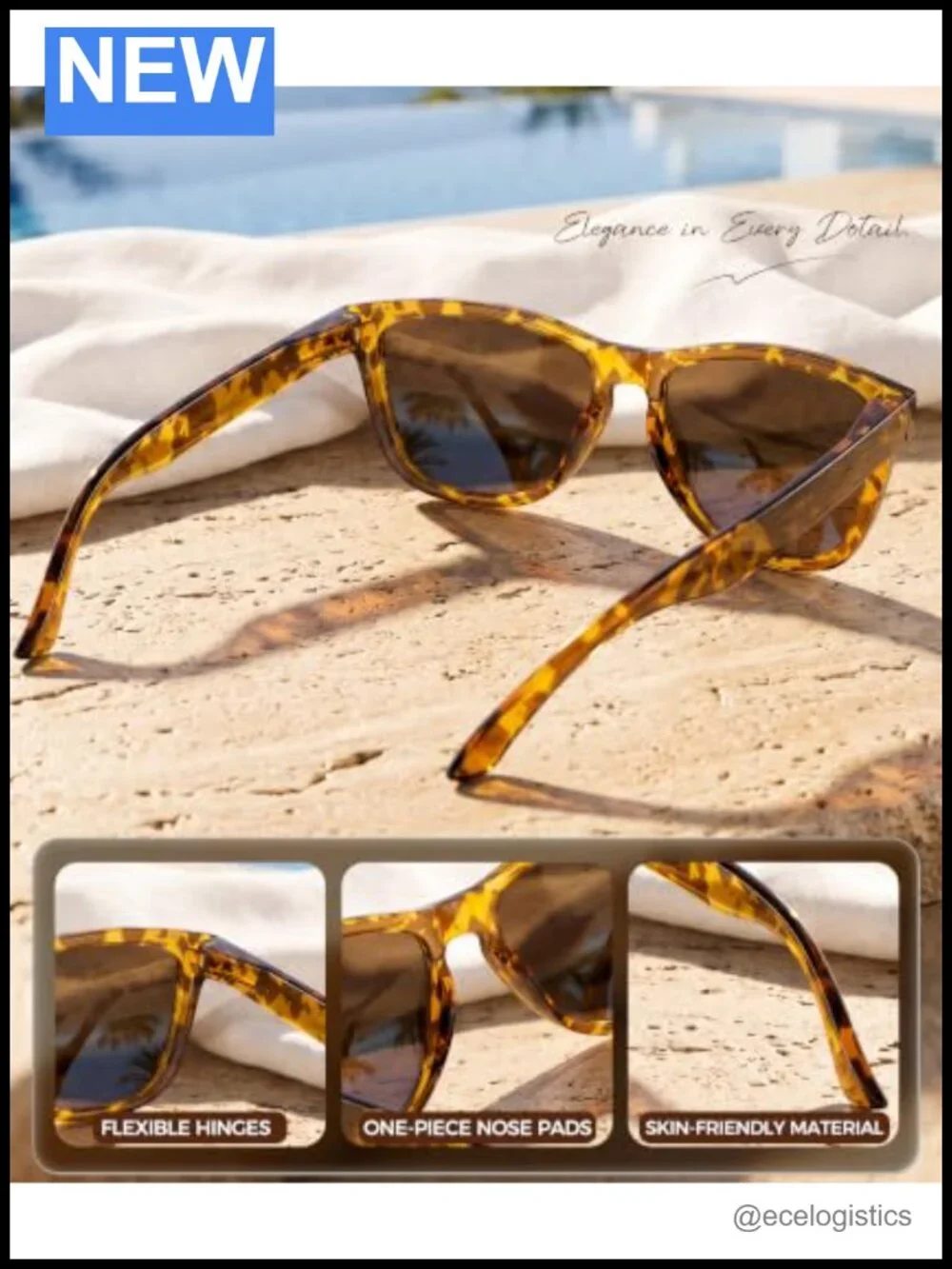 Polarized Sunglasses Women UV400 Protection Trendy Square Lightweight
